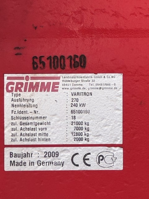 GRIMME VARITRON 270 - detail