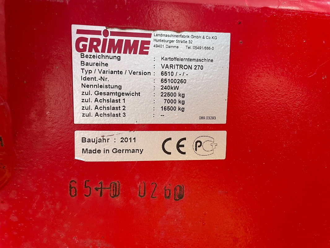 GRIMME VARITRON 270 RS - detail