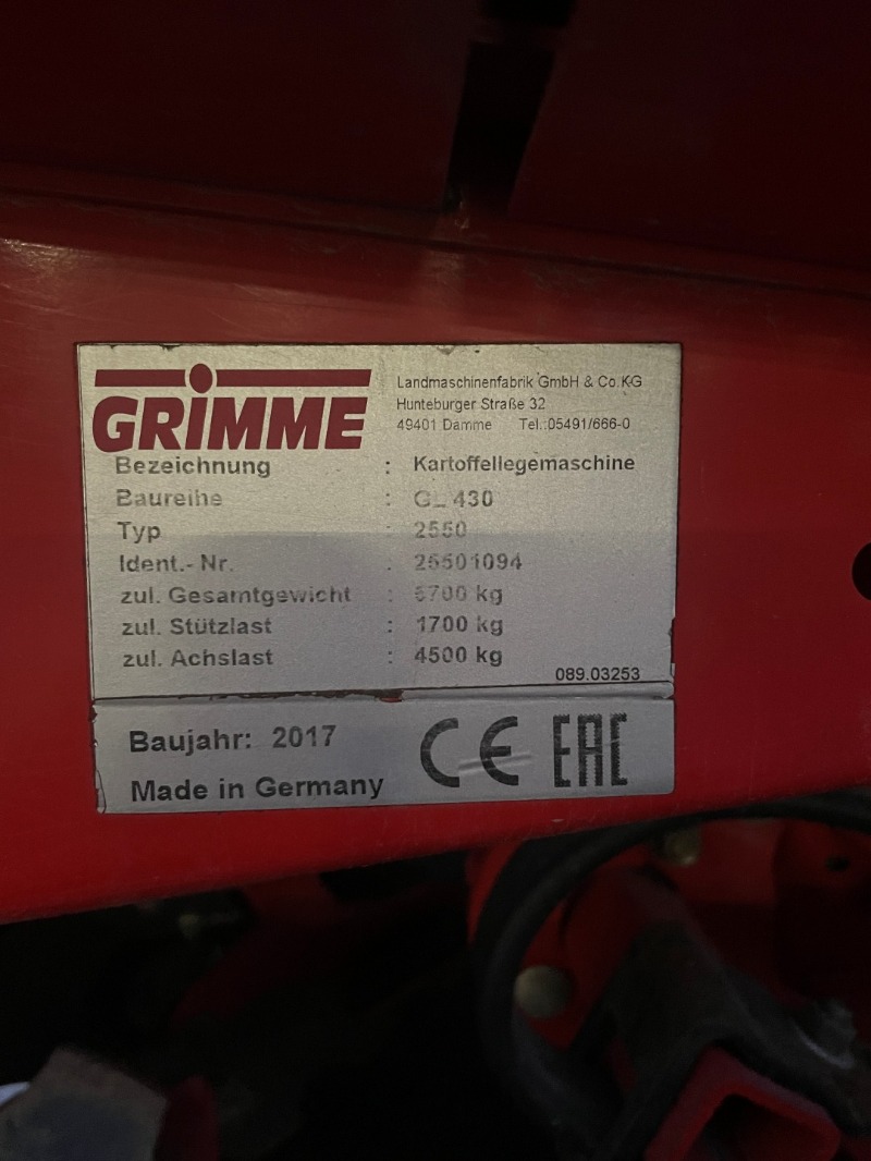 GRIMME GL 430 - machinePlate